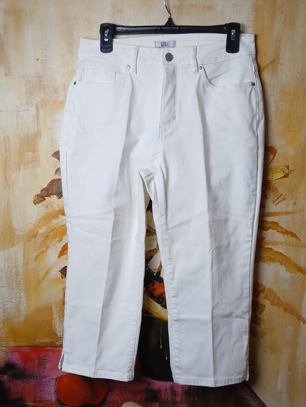 Croft & Barrow White Capri Cropped Pants Size 10 Stretch